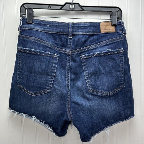 American Eagle Super Hi-Rise Shortie 8 Next Level Stretch Denim Jean Distressed - Picture 2 of 10